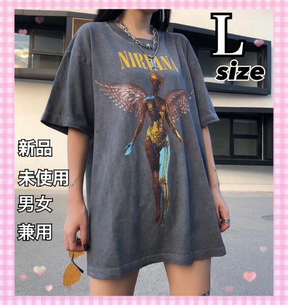 Tシャツ ■Nirvana ニルヴァーナ■ 新品未使用　プリントバンド　ロック ダークグレー USA ビンテージ 90s 半袖