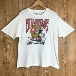 JUNK USA製 90s VINTAGE NFL 49ERS SUPER BOWL プリント Tシャツ メンズL 90年代 HANES ヘインズ 古着 e24050308