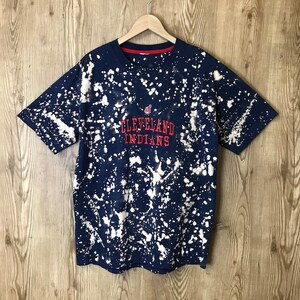 タイダイ染め MLB Cleveland Indians 刺繍ロゴ Tシャツ メンズ Mサイズ程 メジャーリーグ ヴィンテージ 古着 e24051505