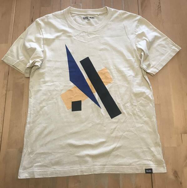 古着　ユニクロ　MoMA　リュボーフィ・ポポーワ Liubov Popova Tシャツ　Mサイズ　クリーム　UT UNIQLO　ロシア　アヴァンギャルド