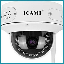 【新品送料無料】ICAMI 防犯カメラ 屋外 屋内 ワイヤレス 監視カメラ 800万画素 SDカード録画 留守 ネットワークカメ_画像1