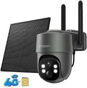 【新品送料無料】【2K 300万高画素・夜間カラー撮影】 TMEZON 防犯カメラ 4G ソーラー ワイヤレス 電池式監視カメラ