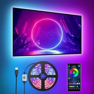 【新品送料無料】Romwish LEDテープライト RGB テレビバックライト 5M LEDストリップライト SMD 5050