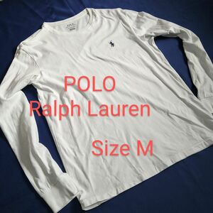 POLO RALPHLAUREN ポロラルフローレン 長袖Tシャツ Mサイズ ホワイト 白 カットソー