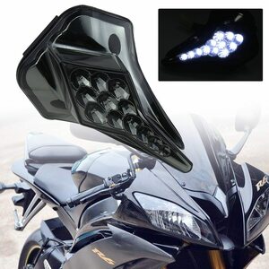 ●ヤマハ,YZF,R6,2008-2012,バイクアクセサリー,フロントセンターマーカー,LED,パイロットライト,ブラック,バイク用品