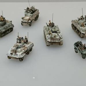 1/144完成品 M4A3シャーマン×2＆M8グレイハウンド＆M5軽戦車＆M3兵員車＆武装ジープ「サンヴィト/アルデンヌ防衛戦2」の画像2