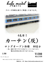 カーテン（灰）オープン仕様　1/80　甲府モデル（パンケーキコンテナ）_画像1