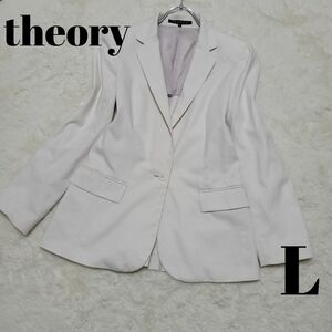 美品 theory セオリー テーラード ジャケット 背抜き コットン 1ボタン 春夏 L