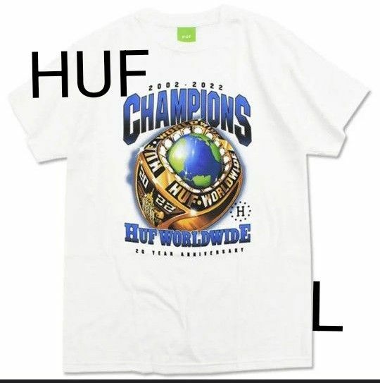 美品 HUF Tシャツ 半袖 プリント チャンピオンズ 20周年 L