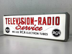 ヴィンテージ RCA TELEVISION RADIO SERVICE 電飾 看板 ネオンライト ディスプレイ サイン ライトBOX USA 雑貨 アンティーク