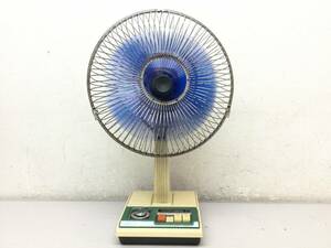 MITSUBISHI 三菱 D30-JE 30cm 卓上扇 扇風機 コンパック ブルー 青 3枚羽根 昭和レトロ レトロ家電 アンティーク 首振り