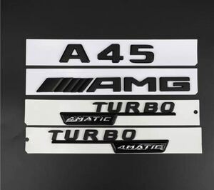 メルセデスベンツAMG メルセデスベンツ　A45 AMG TURBO 4MATIC グロスブラック　エンブレム　艶あり黒　ステッカー