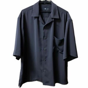HARE メンズ半袖オープンカラーシャツ 黒色（M）
