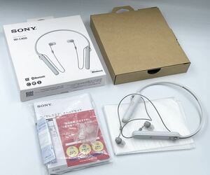 外観概ね美品　動作良好！　SONY WI-C400 ワイヤレスヘッドセット　イヤホン　Bluetooth対応 