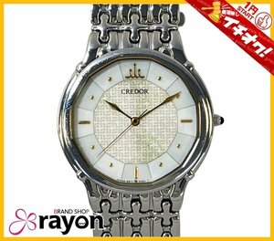 《1円～START》セイコー SEIKO クレドール SS クォーツ 電池式 ホワイト系文字盤 腕時計 9571-5050 メンズ Bランク【RAYON】