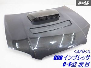 メーカー不明 GDB インプレッサ C D E型 涙目 カーボン ダクト付き ボンネット 純正キャッチ対応 カーボンエアーインテークダクト付き 棚3B