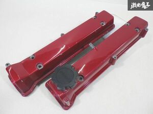 程度良好！！ トヨタ 純正 AE86 レビン トレノ 4A-GE マークレス スムージング加工品 タペットカバー カムカバー INEX 赤 レッド 棚12B