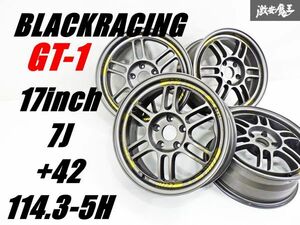 Black Racing ブラックレーシング GT-1 17インチ 7J +42 PCD114.3 5H ホイール 単体 4本 インテグラ シビック アコード シルビア 棚39A