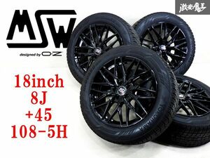 【 20年製 タイヤ付き 】OZ Racing OZ レーシング MSW 18インチ 8J +45 PCD108 5H タイヤホイール 4本 ボルボ ランドローバー など 棚34A