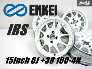 ENKEI RACING エンケイ IRS 軽量 15インチ 6J +38 PCD 100 4H 4穴 ホイール 単体 4本 ロードスター シビック インテグラ フィット 棚41D