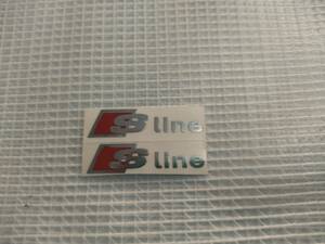 【送料込】S line(アウディ Sライン) ステッカー 2枚組 縦0.9cm×横3.5cm　audi 