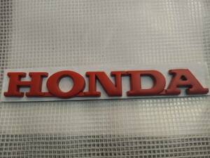 【送料込】HONDA 3Dエンブレム(両面テープ付) レッド 縦2cm×横15cm ホンダ 金属製 