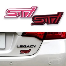 【送料込】STI 3Dエンブレム (両面テープ) ピンク／メッキ　縦3.6cm×横9.2cm 金属製 スバル　_画像4