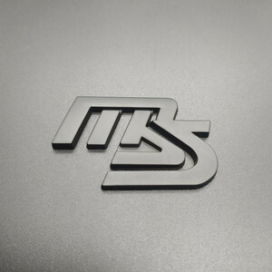 【送料込】MS(MAZDASPEED) ロゴ3Dエンブレム(両面テープ) マットブラック 金属製 マツダスピード