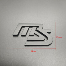【送料込】MS(MAZDASPEED) ロゴ3Dエンブレム(両面テープ) マットブラック 金属製 マツダスピード　_画像1
