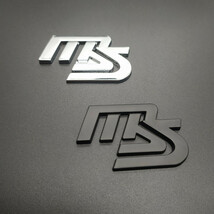 【送料込】MS(MAZDASPEED) ロゴ3Dエンブレム(両面テープ) マットブラック 金属製 マツダスピード　_画像3