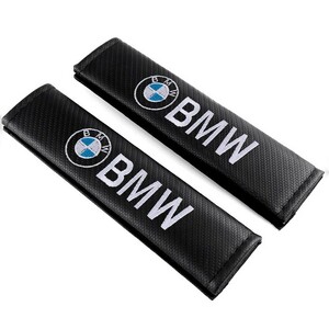 2個セット BMW ビーエムダブリュー カーボンファイバー シートベルトパッド シートベルトカバー ショルダーパッド ロゴ刺繍 e