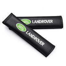 2個セット LANDROVER ランドローバー カーボンファイバー シートベルトパッド シートベルトカバー ショルダーパッド ロゴ刺繍 f_画像2