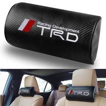 国内配送 2個セット TRD トヨタTOYOTA カーボンファイバー ネックパッド ヘッドレスト ピロー クッション ブラック 黒 GR f_画像1