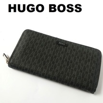 ヒューゴボスHUGO BOSS★モノグラムラウンドファスナー長財布/ウォレット_画像1