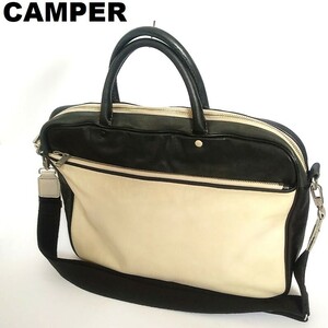 CAMPER カンペール★レザーホワイト×ブラックレザー2wayバック