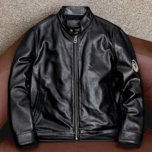  very popular * leather jacket locomotive leather jacket original leather Single Rider's men's fashion Harley cow leather bike leather American Casual S~5XL