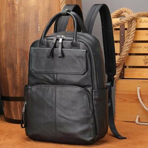 beautiful goods * original leather backpack head layer cow leather shoulder bag men's casual simple going to school bag travel 