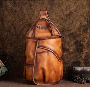  new goods * body bag men's original leather 2way vertical diagonal .. shoulder bag cow leather stylish bicycle bag leather one shoulder casual 