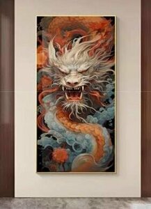 Art hand Auction Extremely beautiful item ★ Haki Dragon Entrance decoration painting Living room mural painting in the hallway, Painting, Oil painting, Nature, Landscape painting