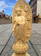 上品/綺麗★仏教美術 精密彫刻 仏像 手彫り 極上品 薬師如来立像_画像2