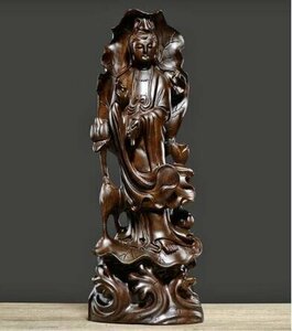  popular new goods * Buddhism fine art precise skill tree carving ebony tree . sound bodhisattva image Buddhist image ornament height 50cm