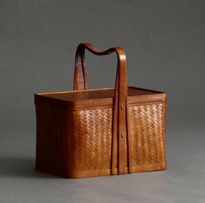  new arrival * beautiful goods * basket storage basket stylish bamboo . storage box case tea ceremony * confection inserting bamboo craft pretty superior article 