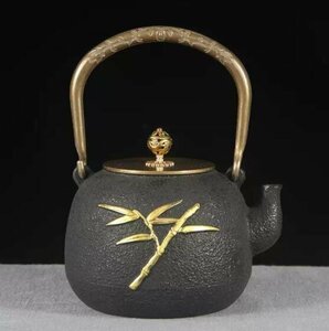 新入荷★竹鉄壺 コーティングなし 手作り鉄 やかんを沸かす お茶の道具 1300ML