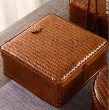 良品のみ！実用☆ 竹編煎茶籠 和風 ☆竹編収納 ☆茶箱 収納ボックス 漆器 茶器 茶道具_画像2