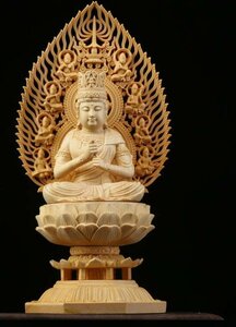  finest quality goods * total hinoki cypress material Buddhism handicraft tree carving Buddhism precise sculpture ... finishing goods large day .. seat image 