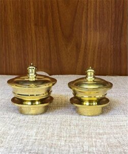  finest quality goods *[.. law . temple . for Buddhist altar fittings ]. water vessel, paint . vessel two vessel set brass made 
