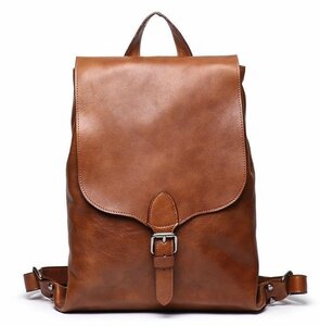  new goods * high capacity * rucksack men's leather backpack retro rucksack outdoor commuting going to school casual combined use ti bag original leather 