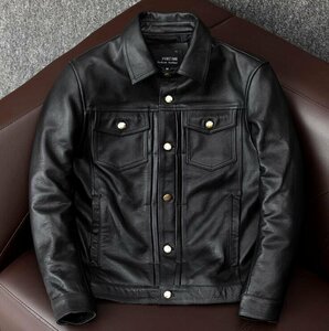  super popular * cow leather leather jacket cow leather Single Rider's original leather leather jacket kau hyde car coat bike jacket men's fashion 