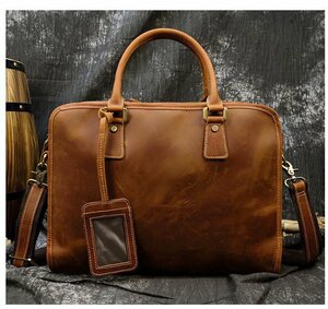  new goods business bag men's original leather high capacity cow leather briefcase leather commuting bag tote bag handbag bag shoulder bag 