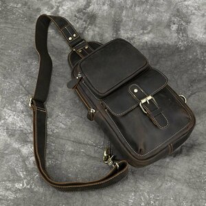  beautiful goods * body bag cow leather leather men's bag one shoulder bag diagonal .. shoulder bag functionality is good going to school original leather guarantee 